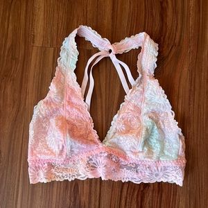 *SOLD* PINK pastel pink tie dye lace bralette